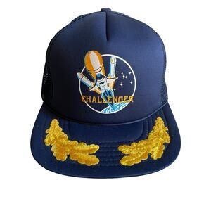 New Vintage 80's Space Shuttle Challenger Tribute Snapback Trucker Hat Cap NASA